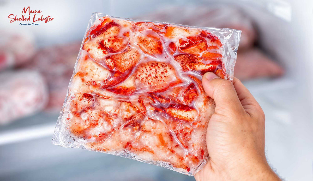 How long does lobster last in the fridge, sealed cooked lobster meat stored on a bottom shelf
